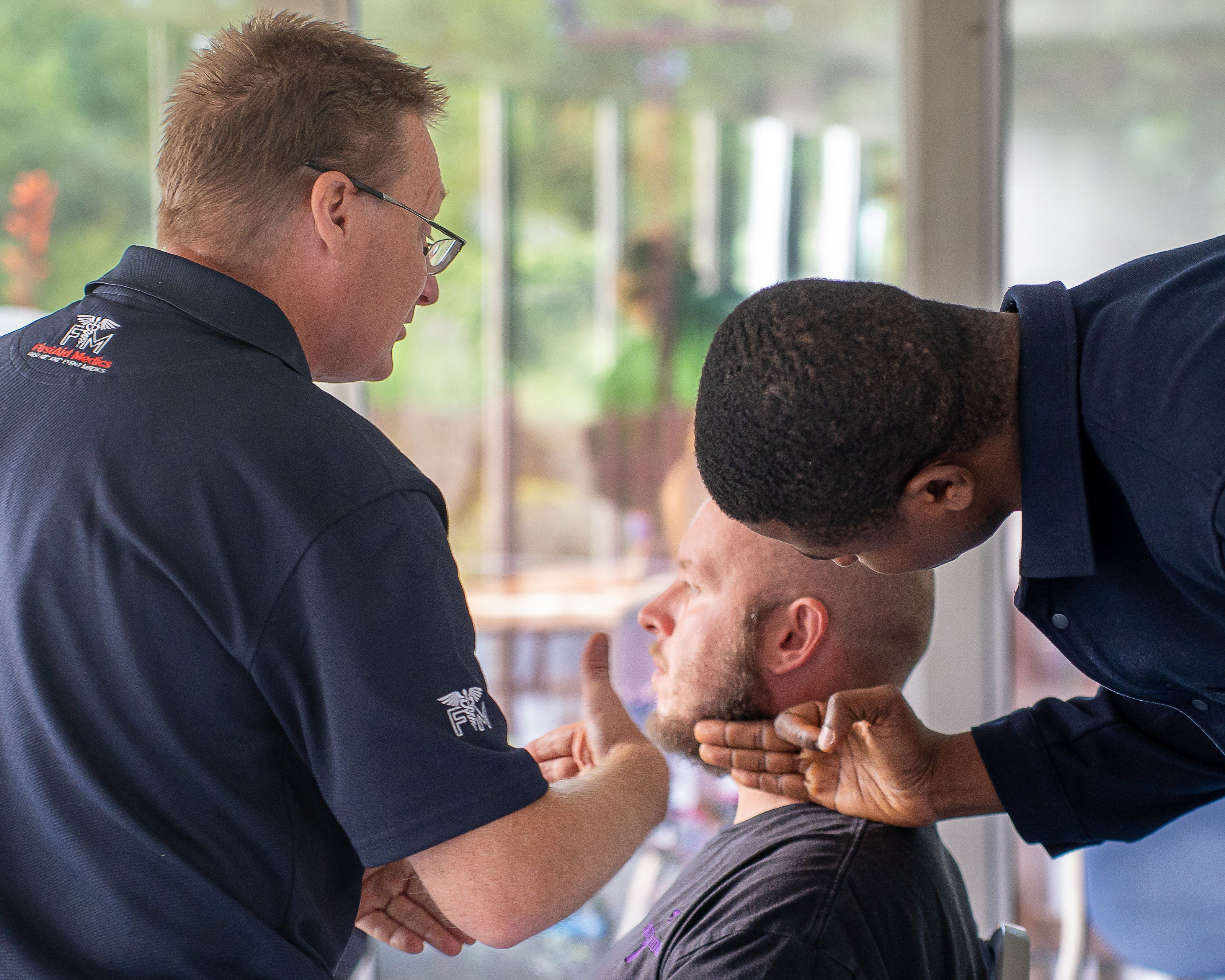 Instructor demonstrates an airway check